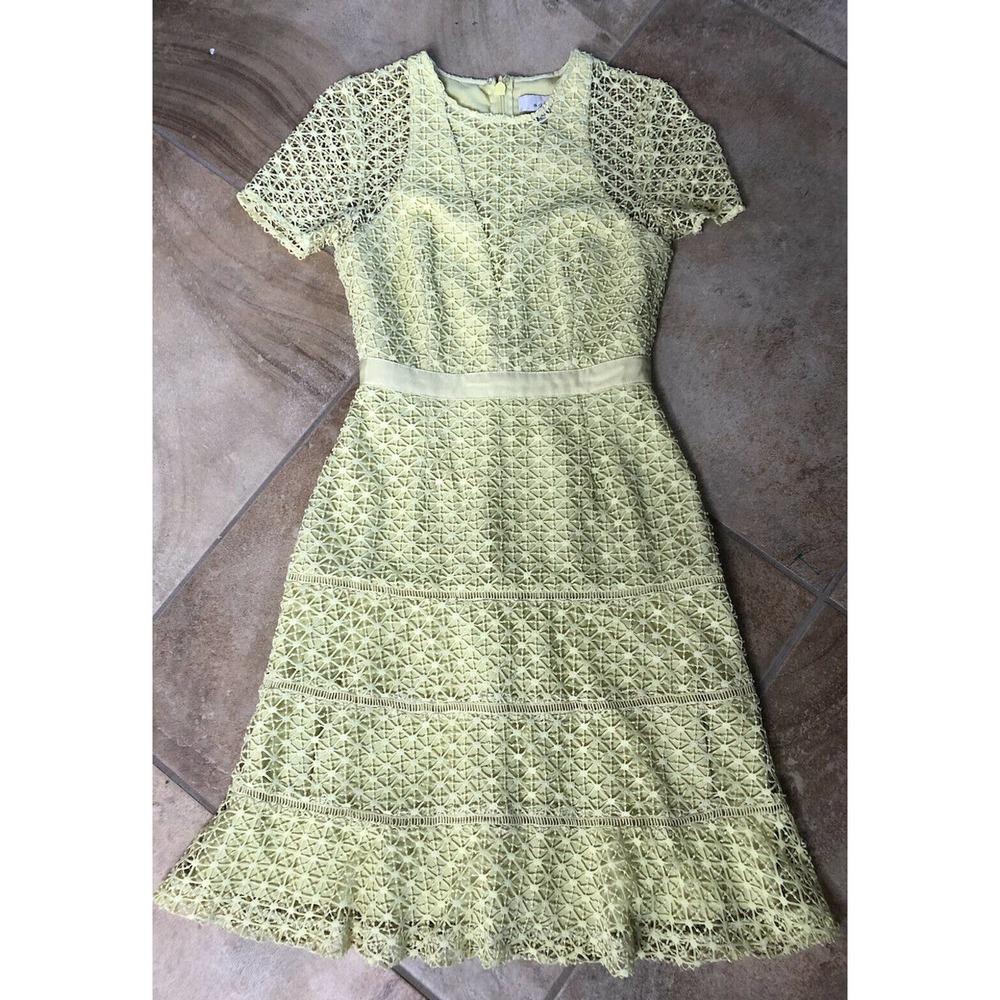 Adelyn Rae Geo Lace Cocktail Fit & Flare Dress